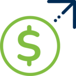 moving funds upward icon