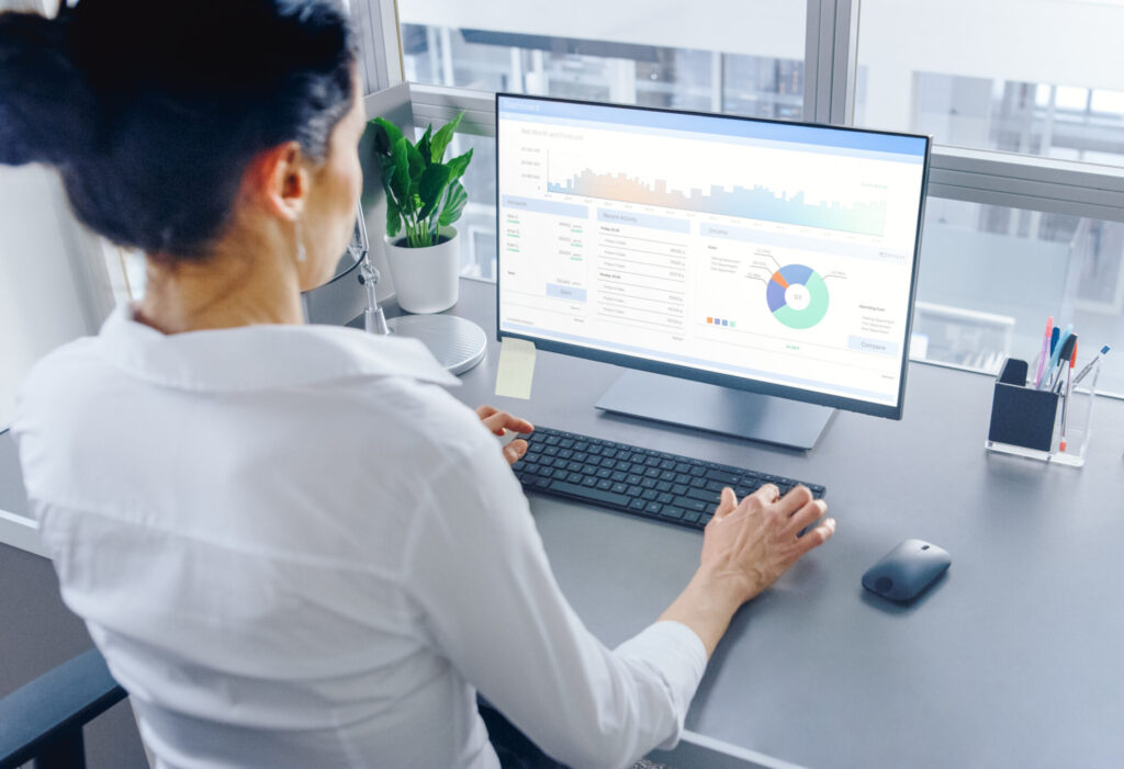 Businesswoman working on her personal computer