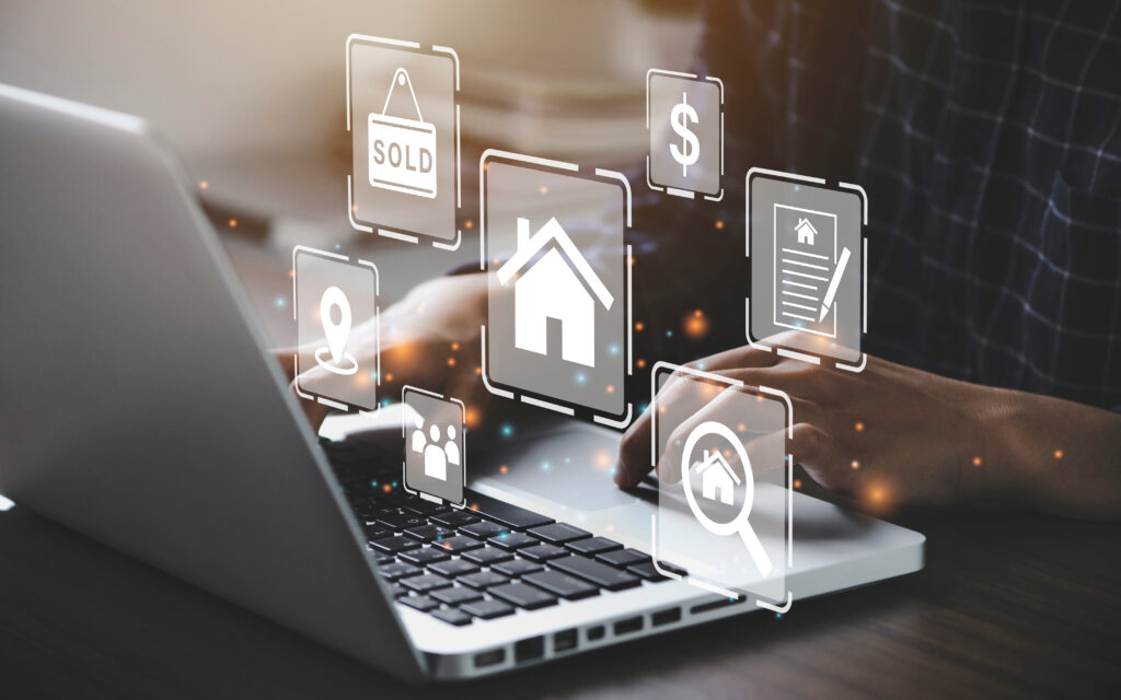 businessman using a computer for property sales