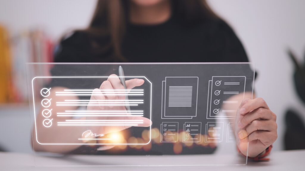 Electronic signature and paperless office concept