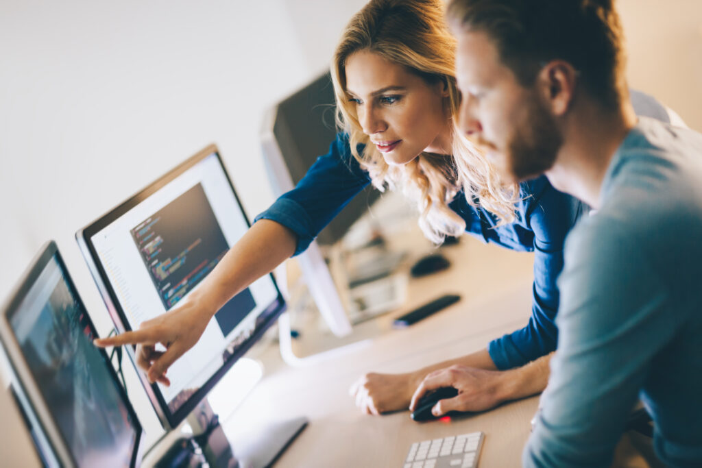 programmer working in a software developing company
