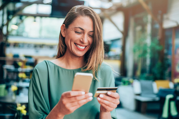 Woman holding phone