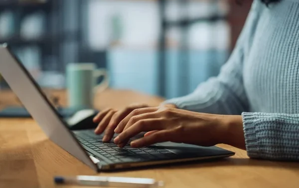 Lady using computer