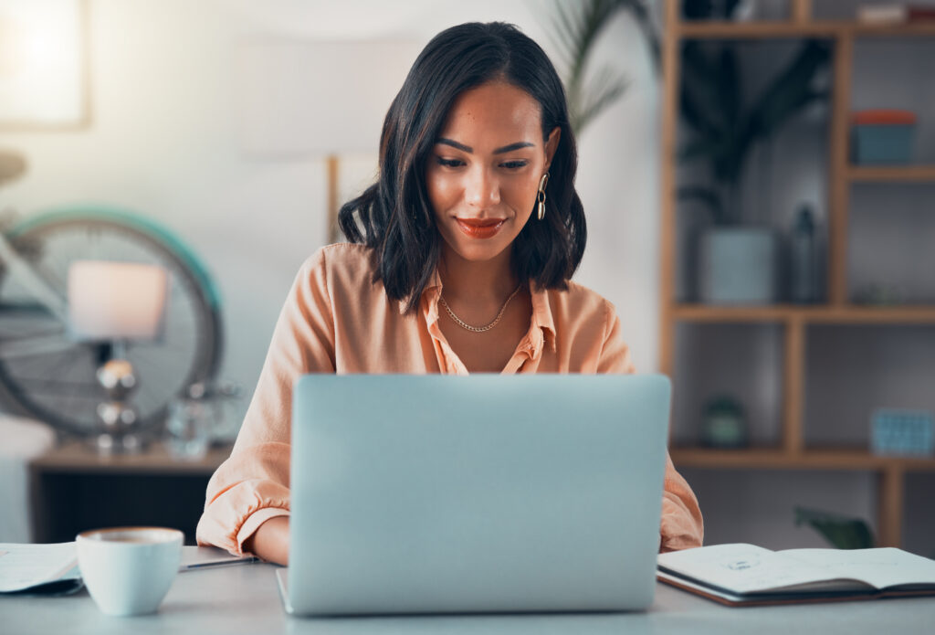 woman on a laptop