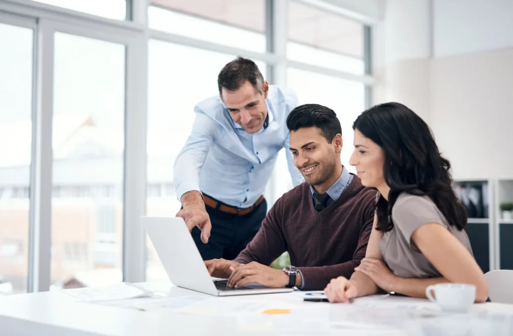group of people with a computer
